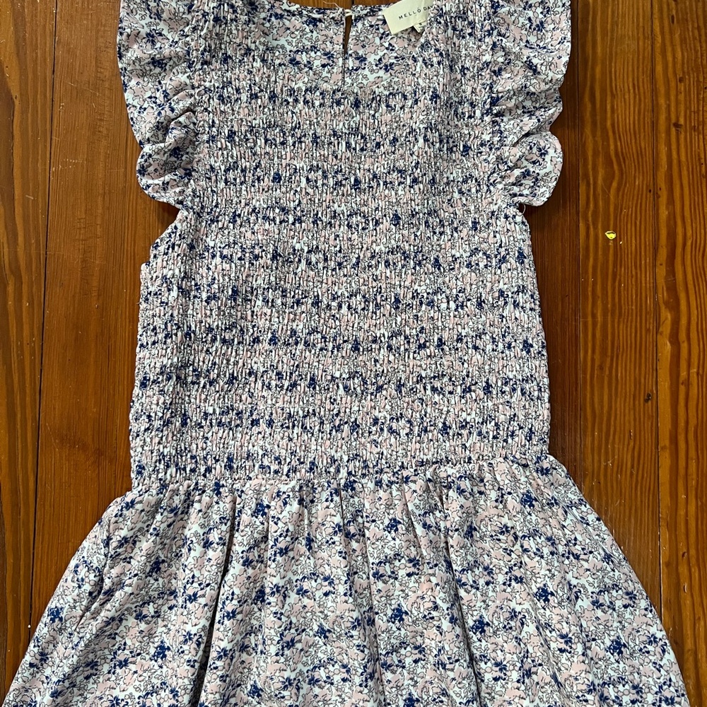 MELLODAY Pink and Blue Floral Dress